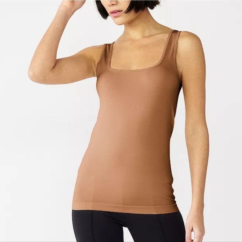 Nine West Essential Soft Spun‎ Seamless Tank Top Shapewear- Honey